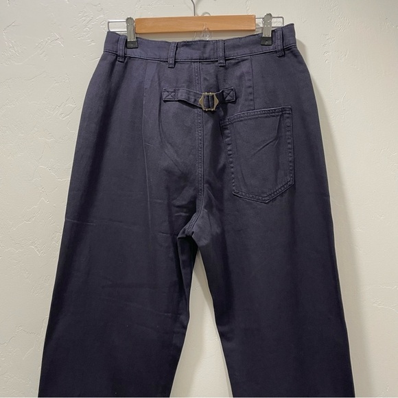 NWT Free People x Sandrine Rose Navy Blue Wide Leg Cotton Pants Size 28 - Picture 8 of 15